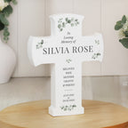 Eleanoras Personalised Memorial Cross Wooden Ornament 