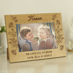 Eleanoras Personalised Wild Flowers 6x4 Oak Finish Photo Frame Photo Frames
