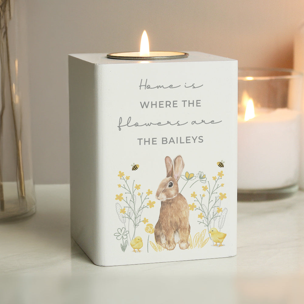 Eleanoras Personalised Spring Bunny Tealight Holder Candle Holders