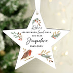 Personalised Robin Memorial Star Ornament