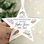 Personalised Robin Memorial Star Ornament