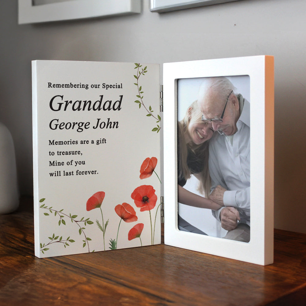 Personalised Memorial Wooden Hinged Photo Frame