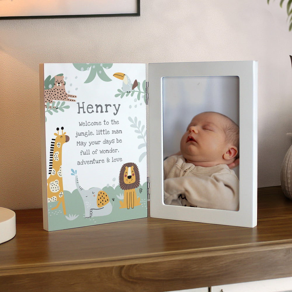 Personalised Animals Wooden Hinged Photo Frame