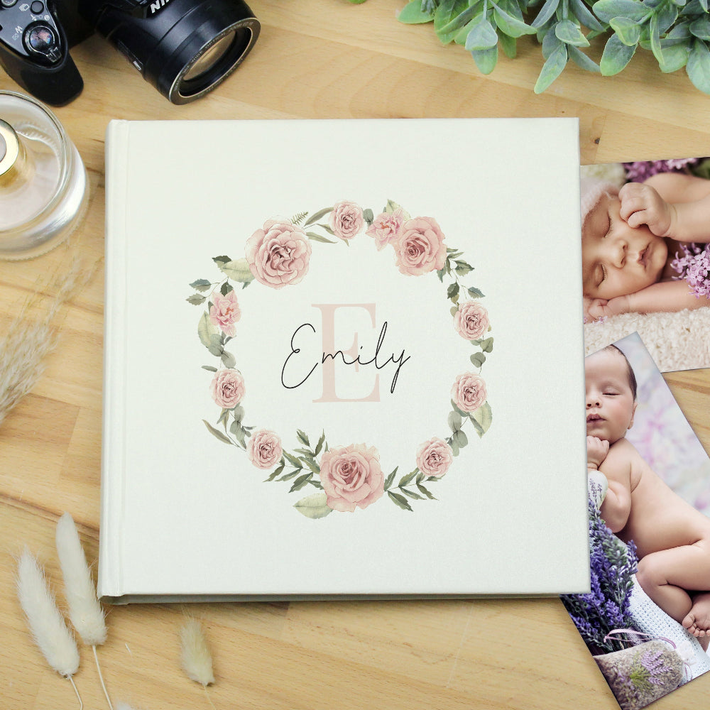 Eleanoras Floral Wreath Personalised Photo Album Photo Frames, Albums & Guest Books