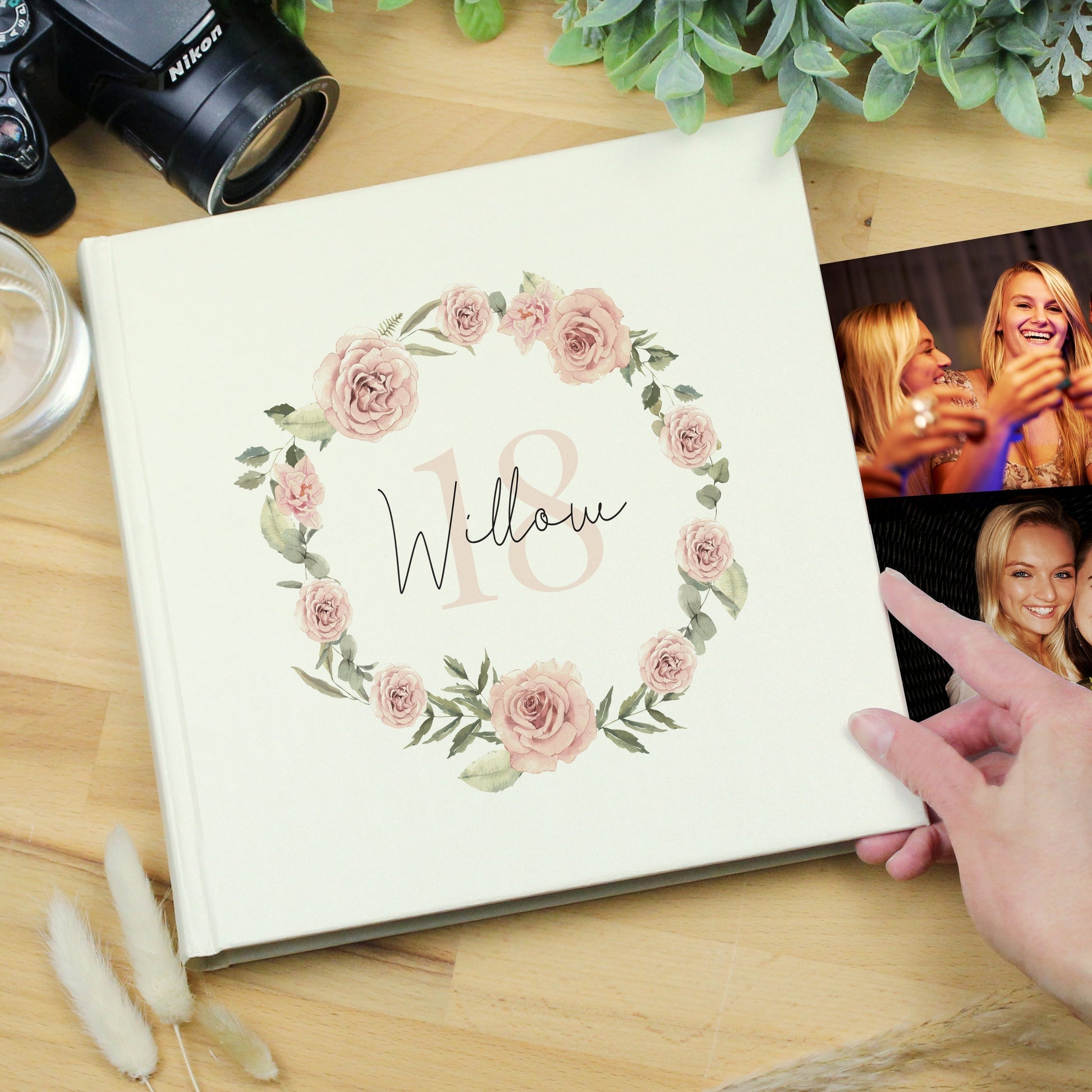 Eleanoras FLORAL WREATH PERSONALISED PHOTO ALBUM Photo Albums