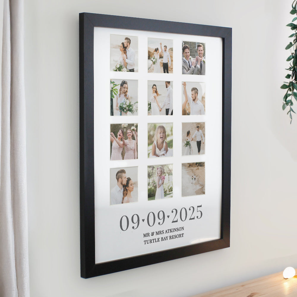 Eleanoras Personalised Special Date Black Multi Photo Frame Photo Frames