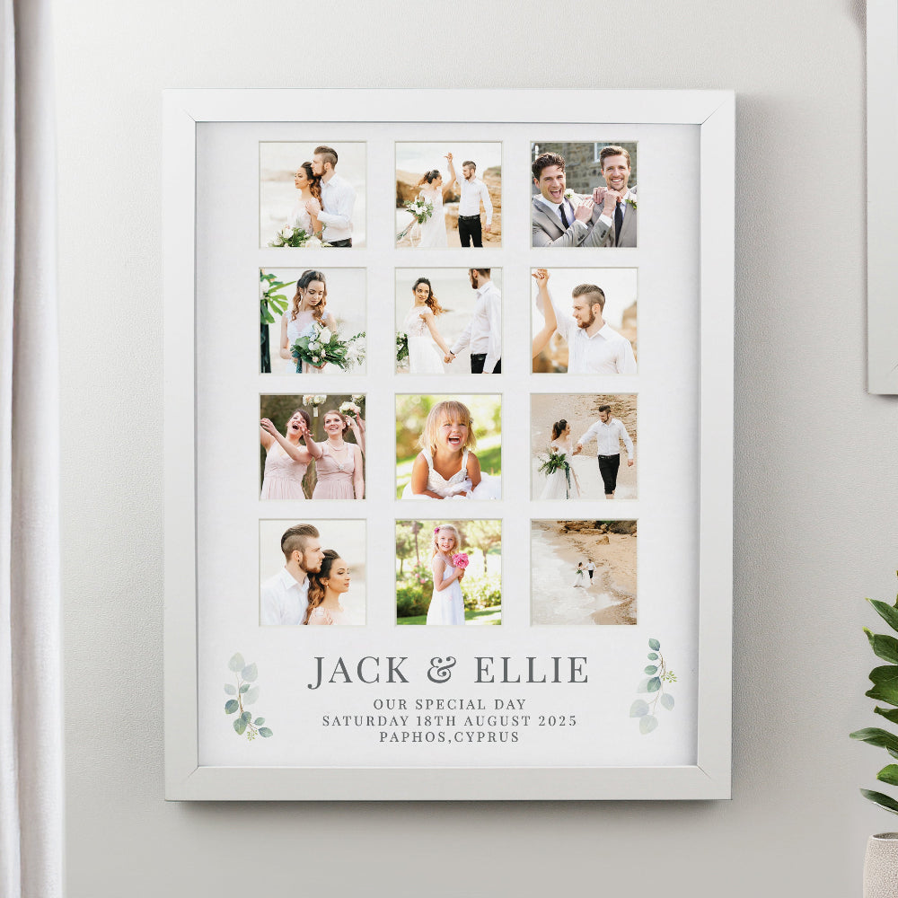 Eleanoras Personalised Wedding White Multi Photo Frame 