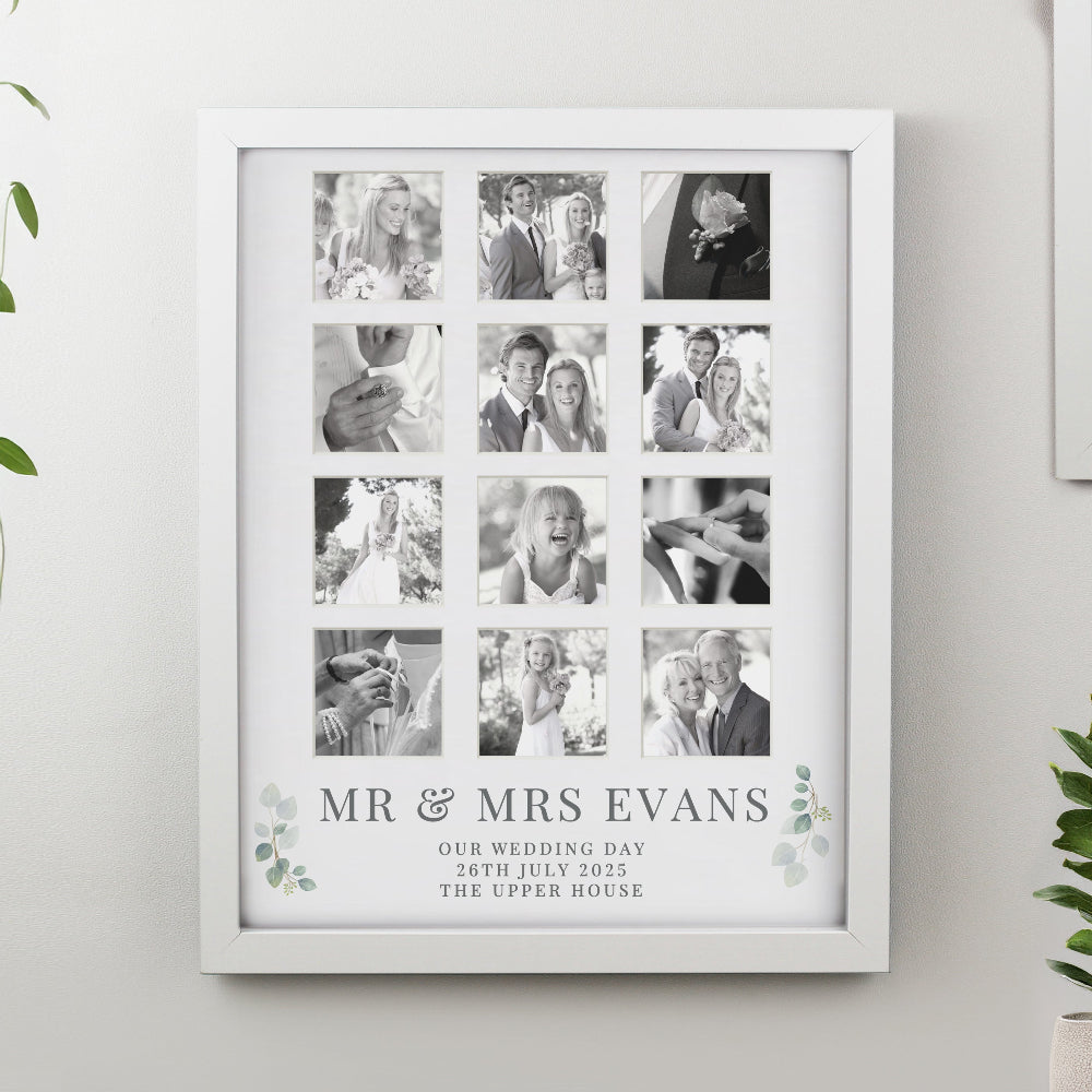 Eleanoras Personalised Wedding White Multi Photo Frame 