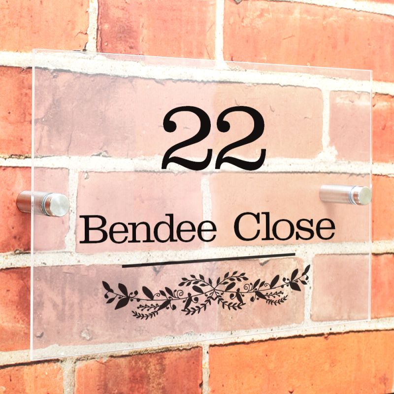 Eleanoras Personalised Botanical Acrylic House Sign Signs & Plaques