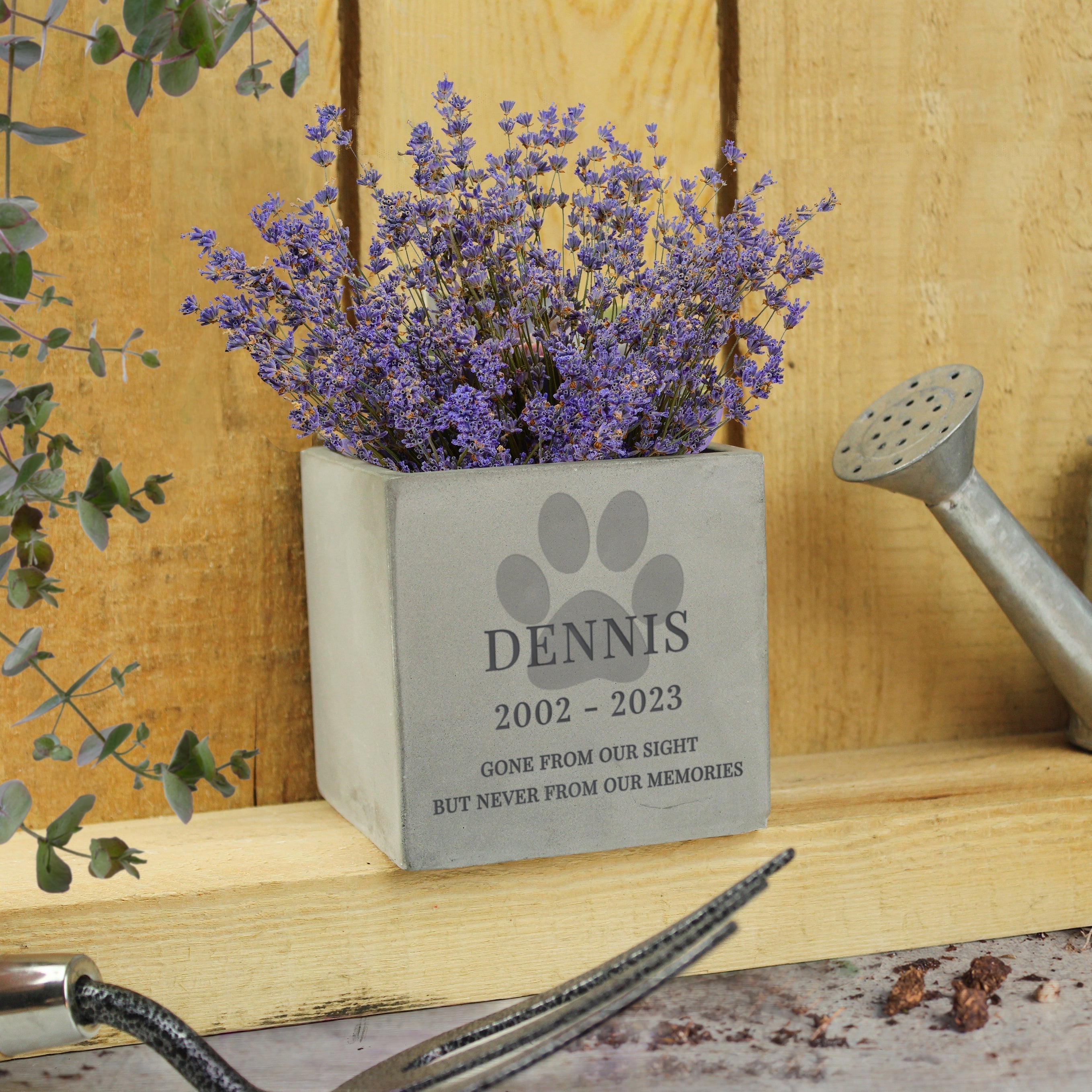 Eleanoras Personalised Pet Memorial Concrete Plant Pot Plant Pots