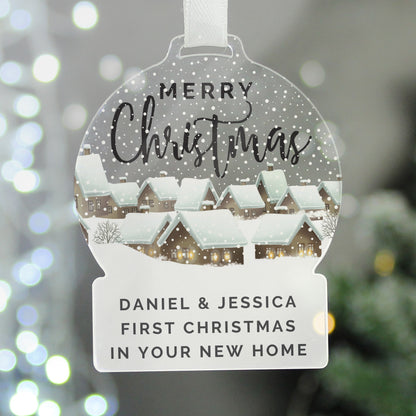 Eleanoras Personalised Christmas Home Acrylic Snowglobe Decoration 