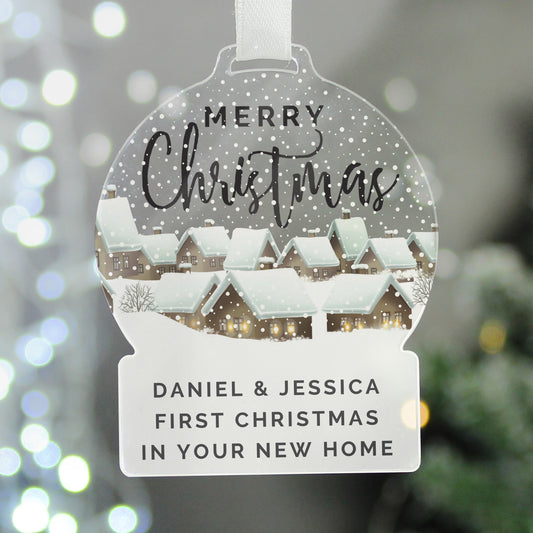 Eleanoras Personalised Christmas Home Acrylic Snowglobe Decoration 