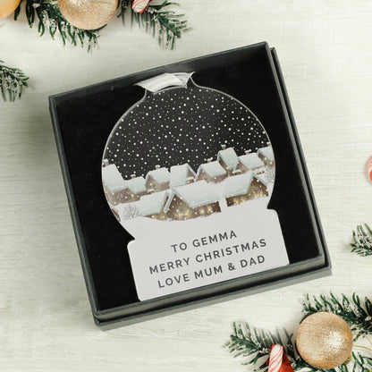 Eleanoras Personalised Christmas Home Acrylic Snowglobe Decoration 