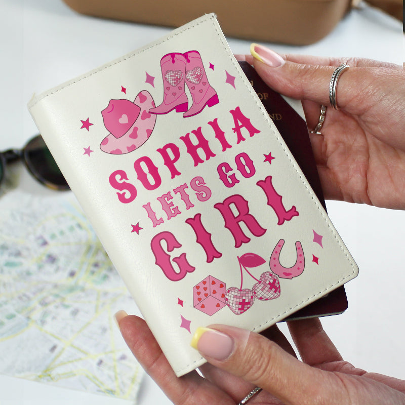 Personalised Cowgirl Luggage Tag & Passport Holder