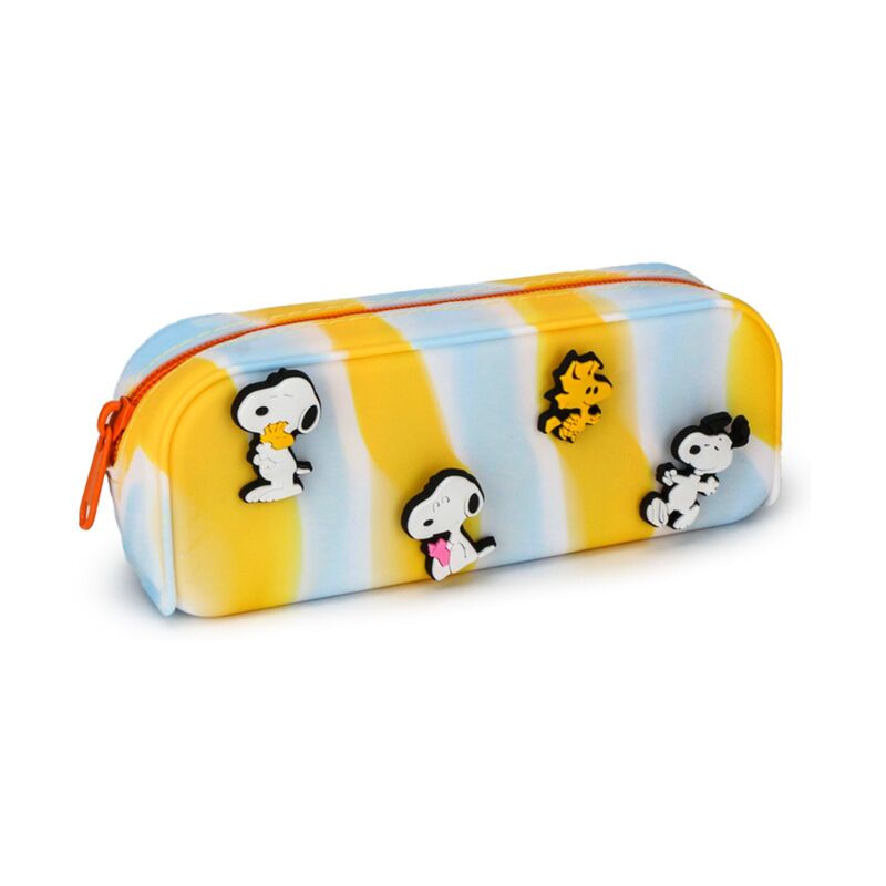 Peanuts Snoopy & Woodstock Charms Silicone Pencil Case