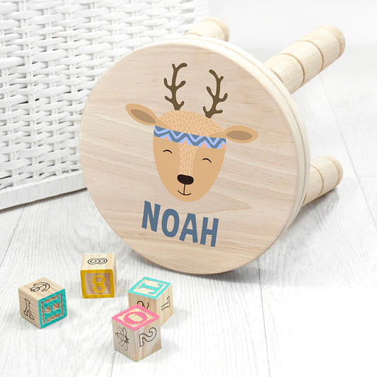 Eleanoras Cute Deer Personalised Kids Stool Furniture