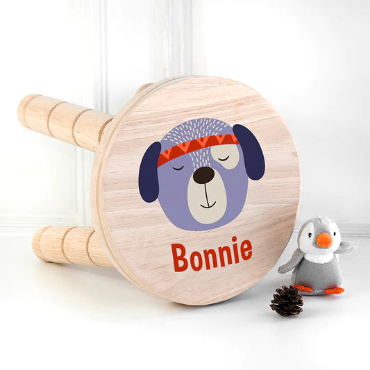 Eleanoras CUTE PUPPY PERSONALISED STOOL KIDS STOOLS