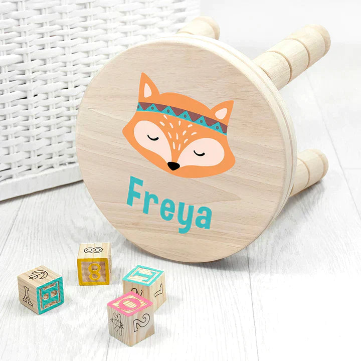 Eleanoras Personalised Cute Fox Stool Kids Stools