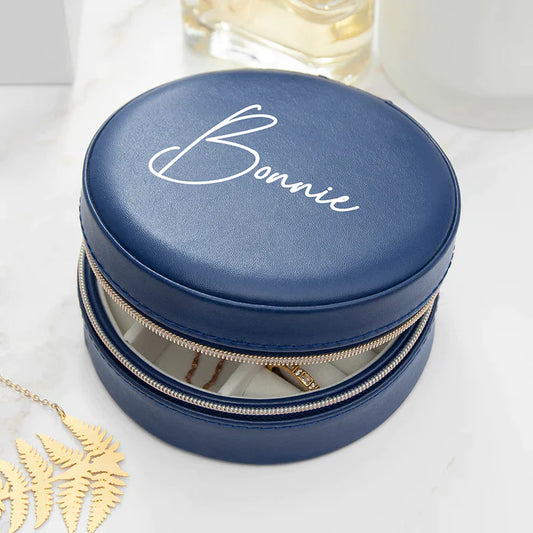 Round Blue Jewellery Case  from Eleanoras