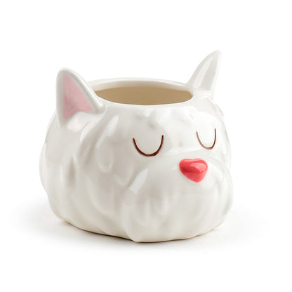 WESTIE DOG HEAD PLANT POT