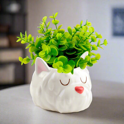 WESTIE DOG HEAD PLANT POT