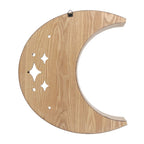Eleanoras Crescent Moon Wooden Wall Shelf 