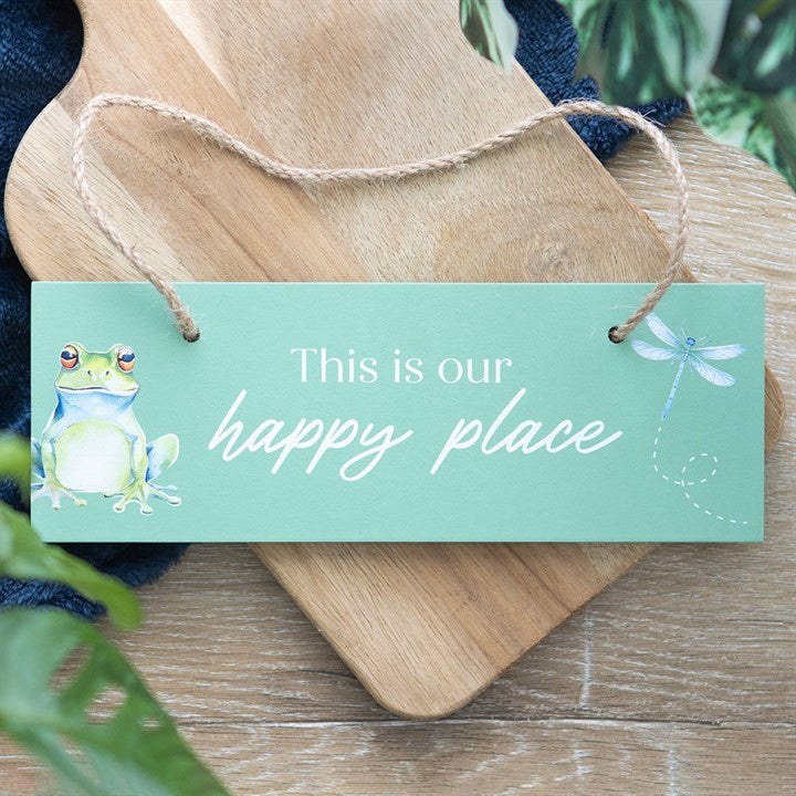 Eleanoras This Is Our Happy Place Light Green Hanging Sign Signs & Plaques