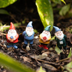 Eleanoras Set of 4 Mini Gnome Plant Pot Pals 
