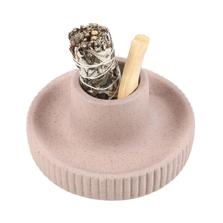 Eleanoras Griege Ribbed Smudge Bowl 