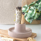 Eleanoras Griege Ribbed Smudge Bowl 