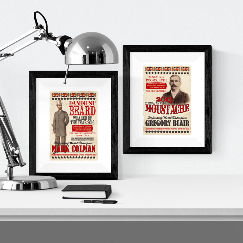 Eleanoras World's Finest Moustache Vintage Print Prints