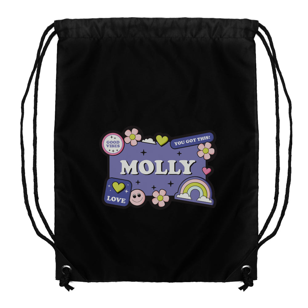 Good Vibes Black Kit Bag | Personalised