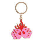 Flaming Dice Keyring