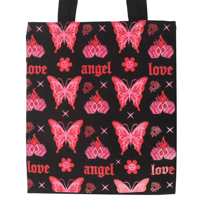 Flaming Butterfly Print Polycotton Tote Bag