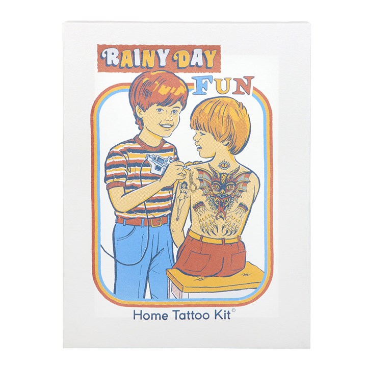 Rainy Day Fun Canvas Plaque by Steven Rhodes
