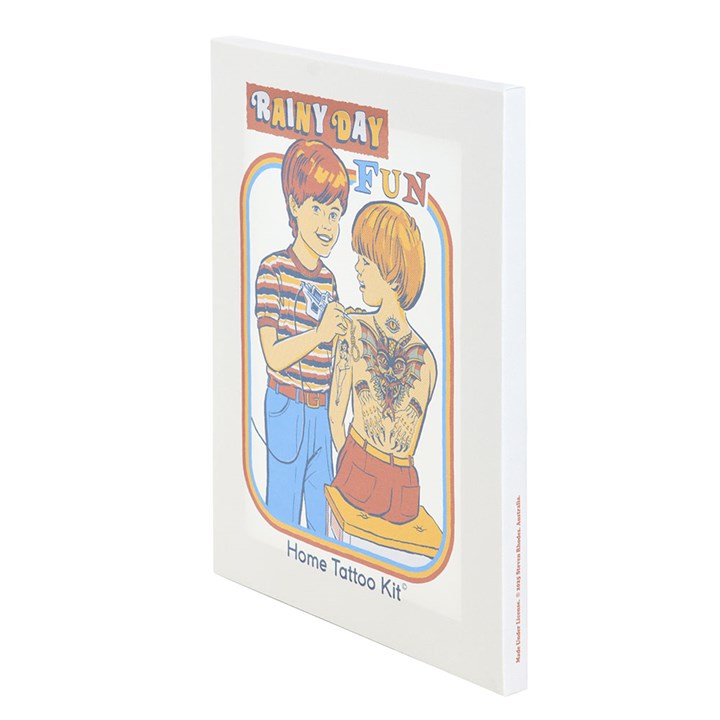 Rainy Day Fun Canvas Plaque by Steven Rhodes