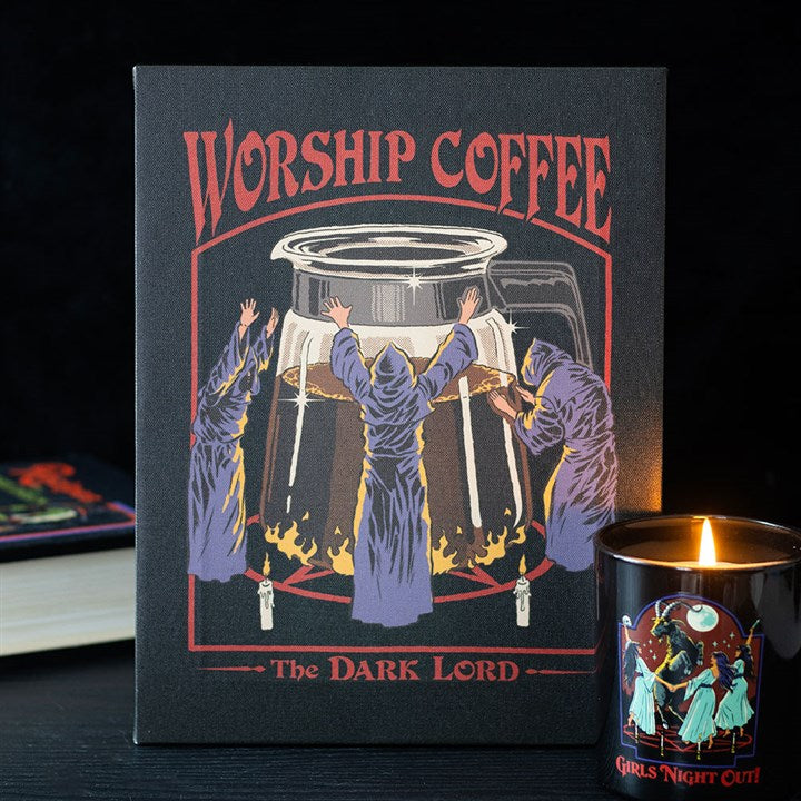 Worship Coffee Canvas Plaque by Steven Rhodes