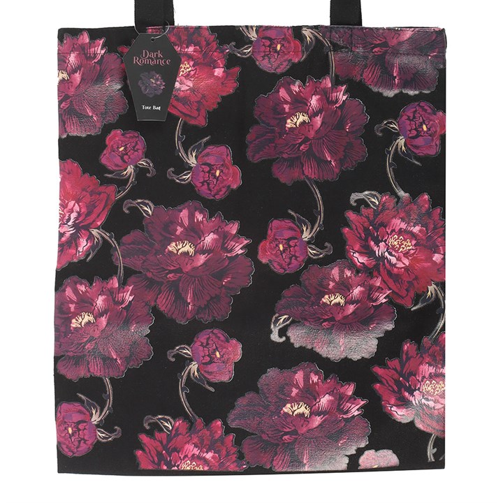 Gothic purple floral print close-up