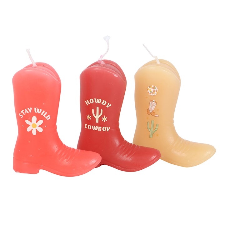 Eleanoras Set Of 3 Cowboy Boot Candles Candles