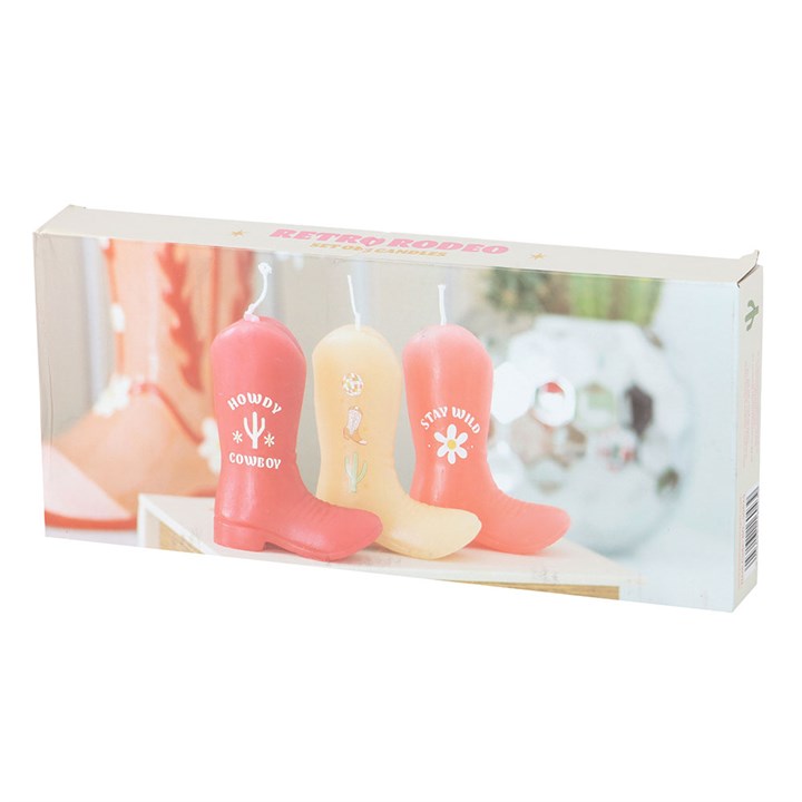 Eleanoras Set Of 3 Cowboy Boot Candles Candles