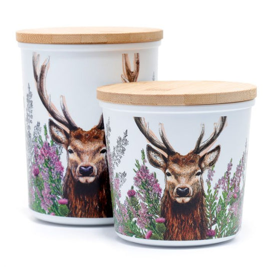 WILD STAG SET OF 2 BAMBOO STORAGE JARS Storage Jars from Eleanoras