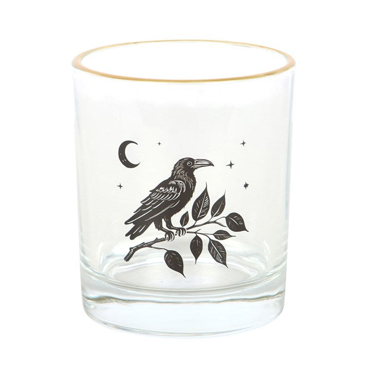 Eleanoras Perched Raven Drinking Glass Drinkware