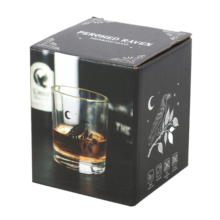 Eleanoras Perched Raven Drinking Glass Drinkware