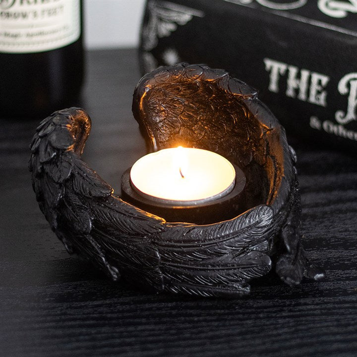 Eleanoras Raven Wings Tealight Candle Holder Candle Holders