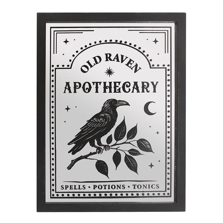 Eleanoras Old Raven Apothecary Mirrored Wall Art 