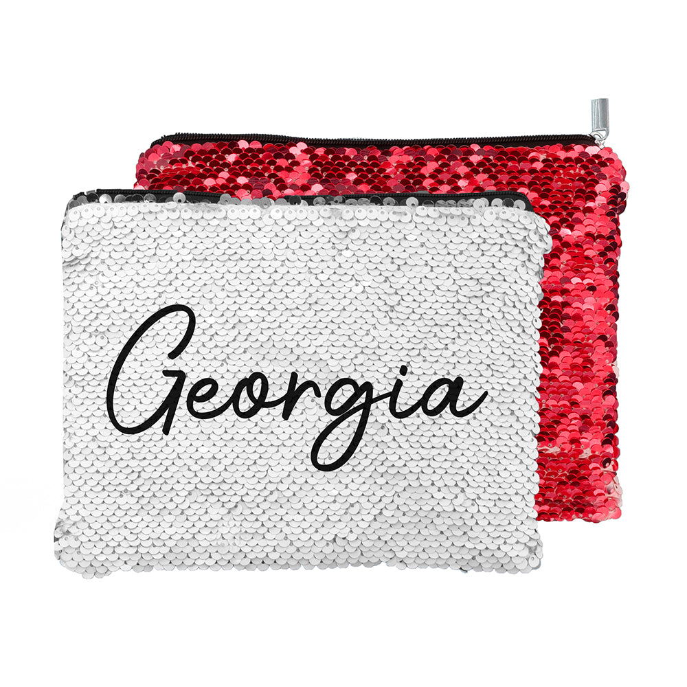 Red Sequin Pencil Case | Personalised