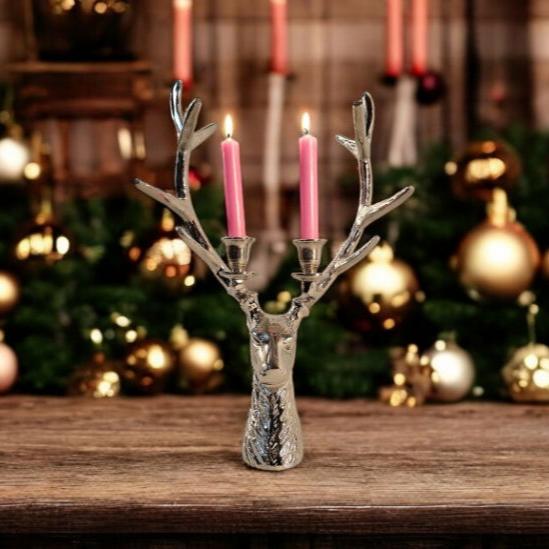 Eleanoras STAG 2 PIECE DINNER CANDLE HOLDER 