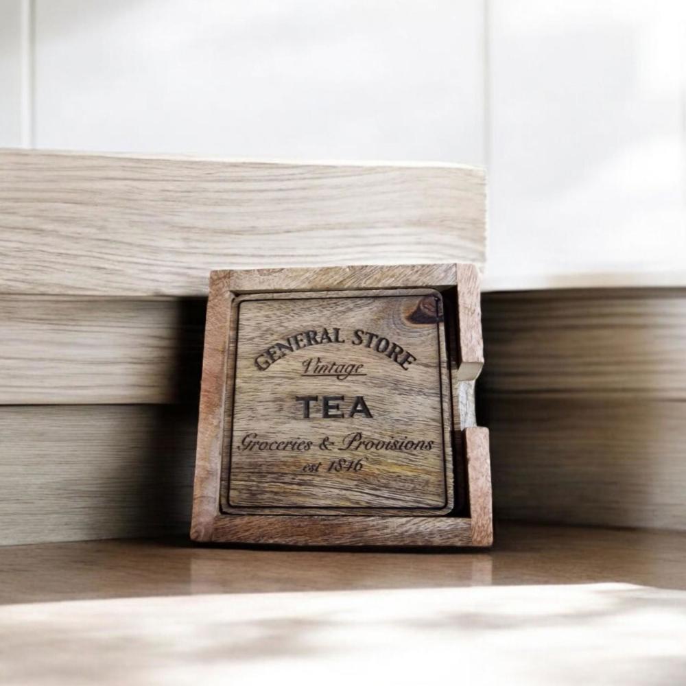 Eleanoras TEA GENERAL STORE COASTERS Set Of 4 PLACEMATS & COASTERS