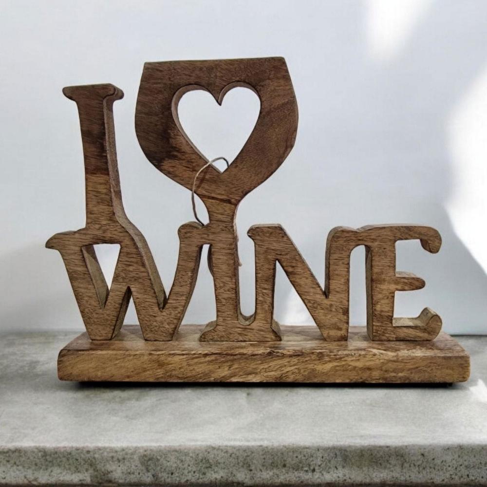 Eleanoras I LOVE WINE WOODEN DECORATION 