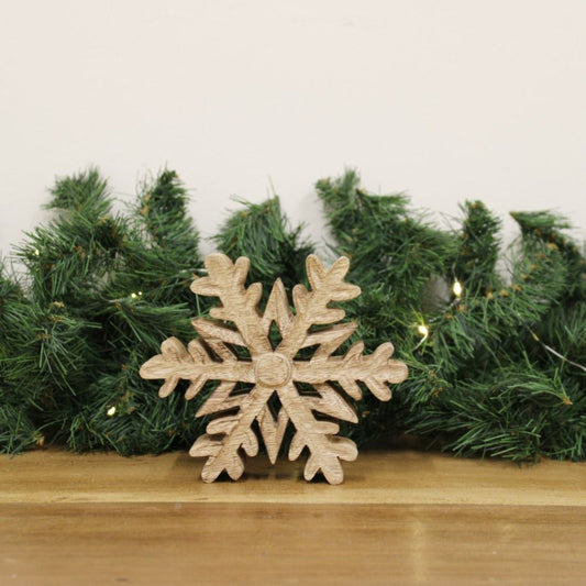 Eleanoras WOODEN SNOWFLAKE DECORATION SMALL 